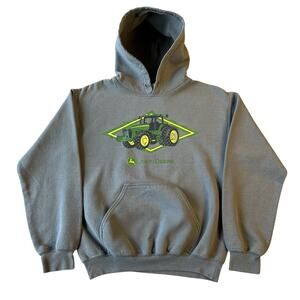 Vintage John Deere Hoodie Boys Small Pullover Hoodie Sweatshirt Tractor - S